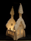 Preview: Decoratives Lichthaus, mit Teelicht Beleuchtung, Kirche m. Schnee
