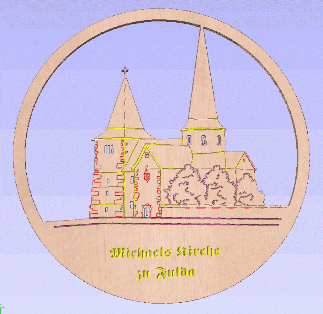 Fensterbild "Michaelskirche Fulda" d= ca 217mm