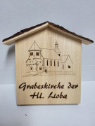 Rindenhaus mit Kordel "Motiv " Lioba Kirche Petersberg"